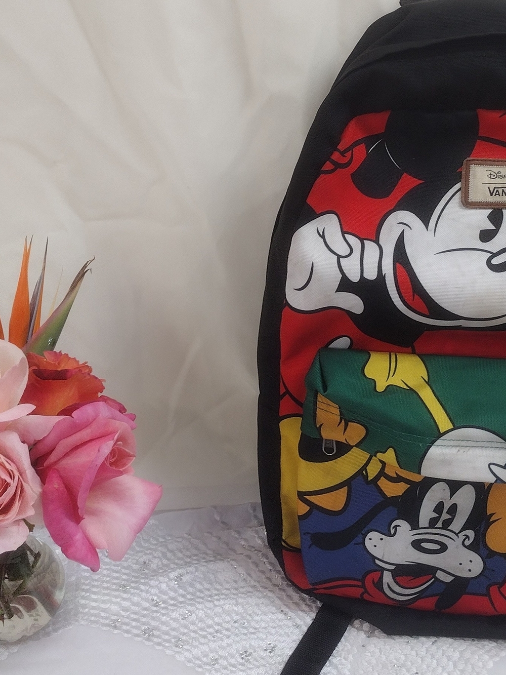 Disney x Vans Mickey & Friends Colorblock Backpack - Red/Green/Yellow - Picture 3 of 7